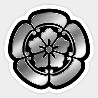 Oda Clan Kamon Silver Chrome Sticker